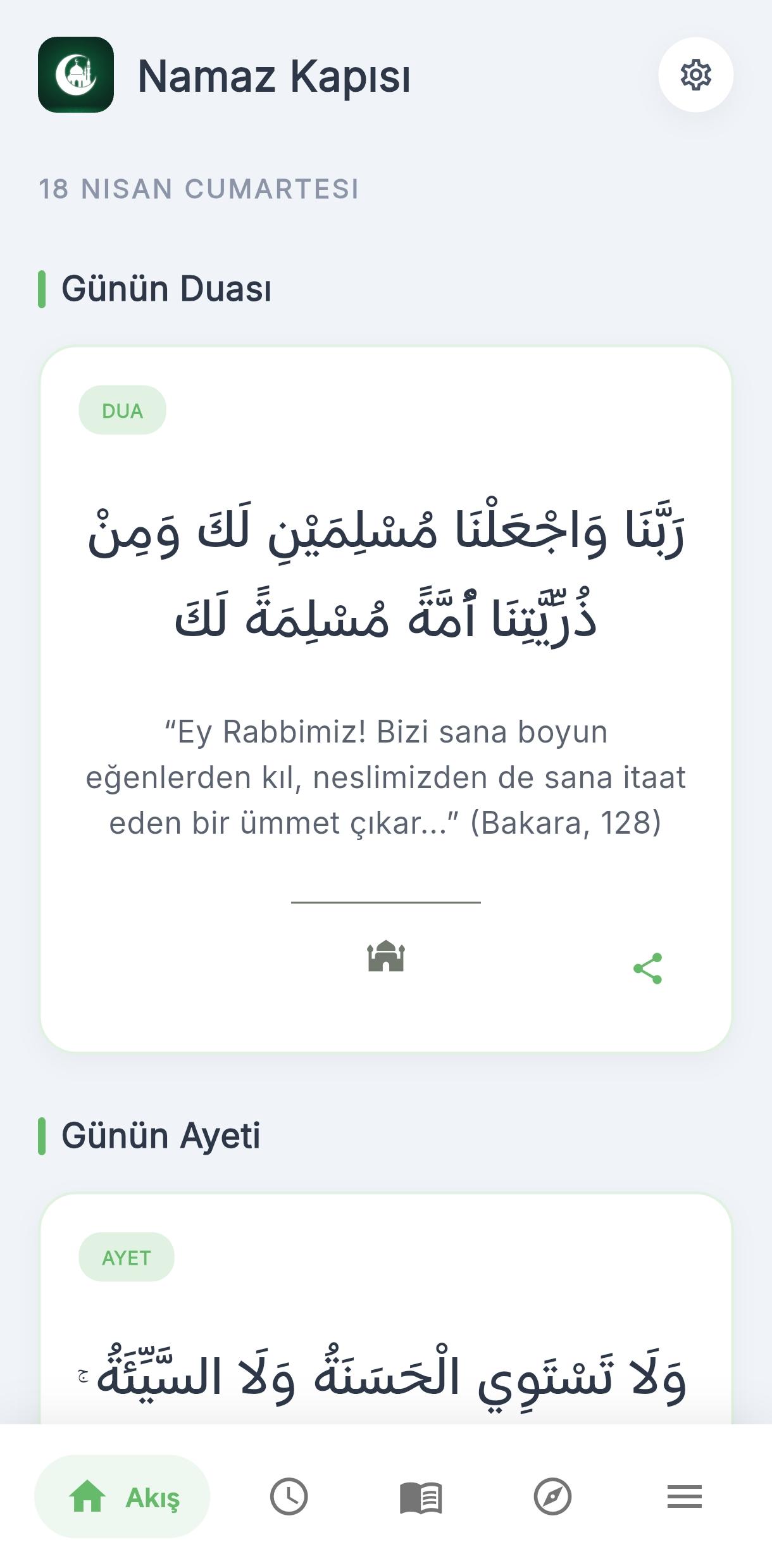 Namaz Kapısı Uygulama Ekranı